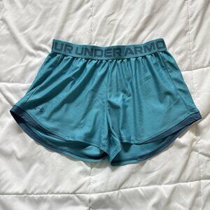 Under Armour Womens Size Medium Blue Elastic Waist UA Play Up Shorts Running